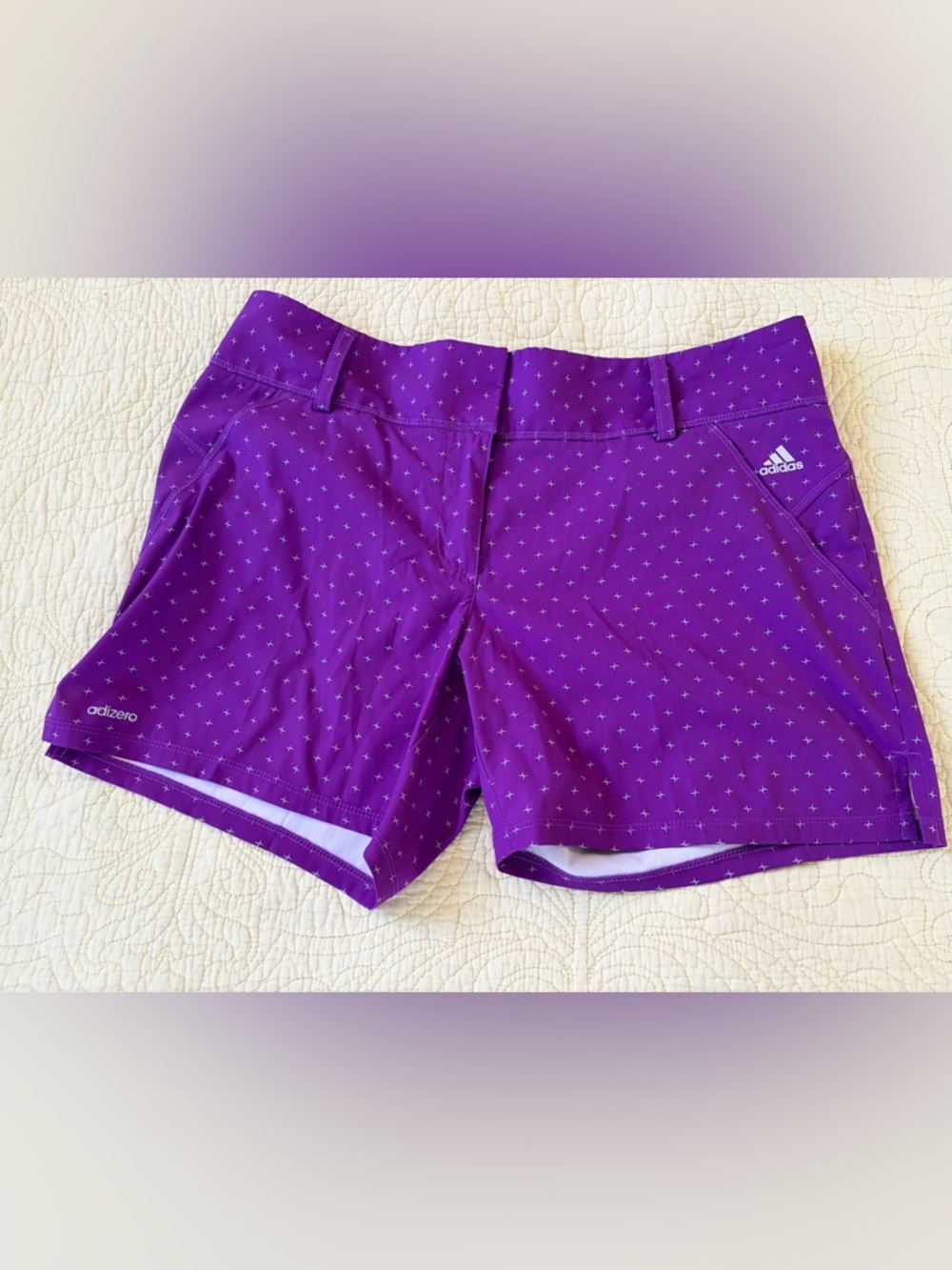 Adidas Adizero Ligoni Women's Athletic  Golf Shorts with Micro Cross Print